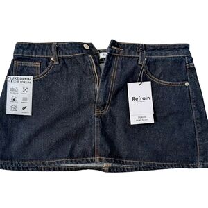Refrain Denim Mini Skirt